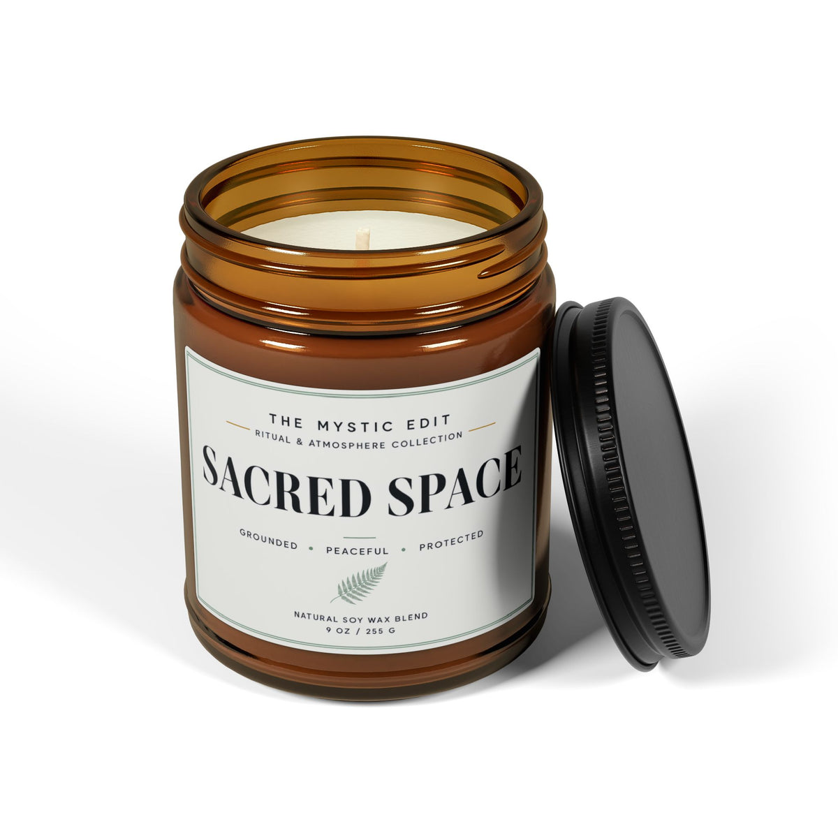 Sacred Space Scented Soy Candle — Amber Jar Aromatherapy Candle (Multiple Sizes)