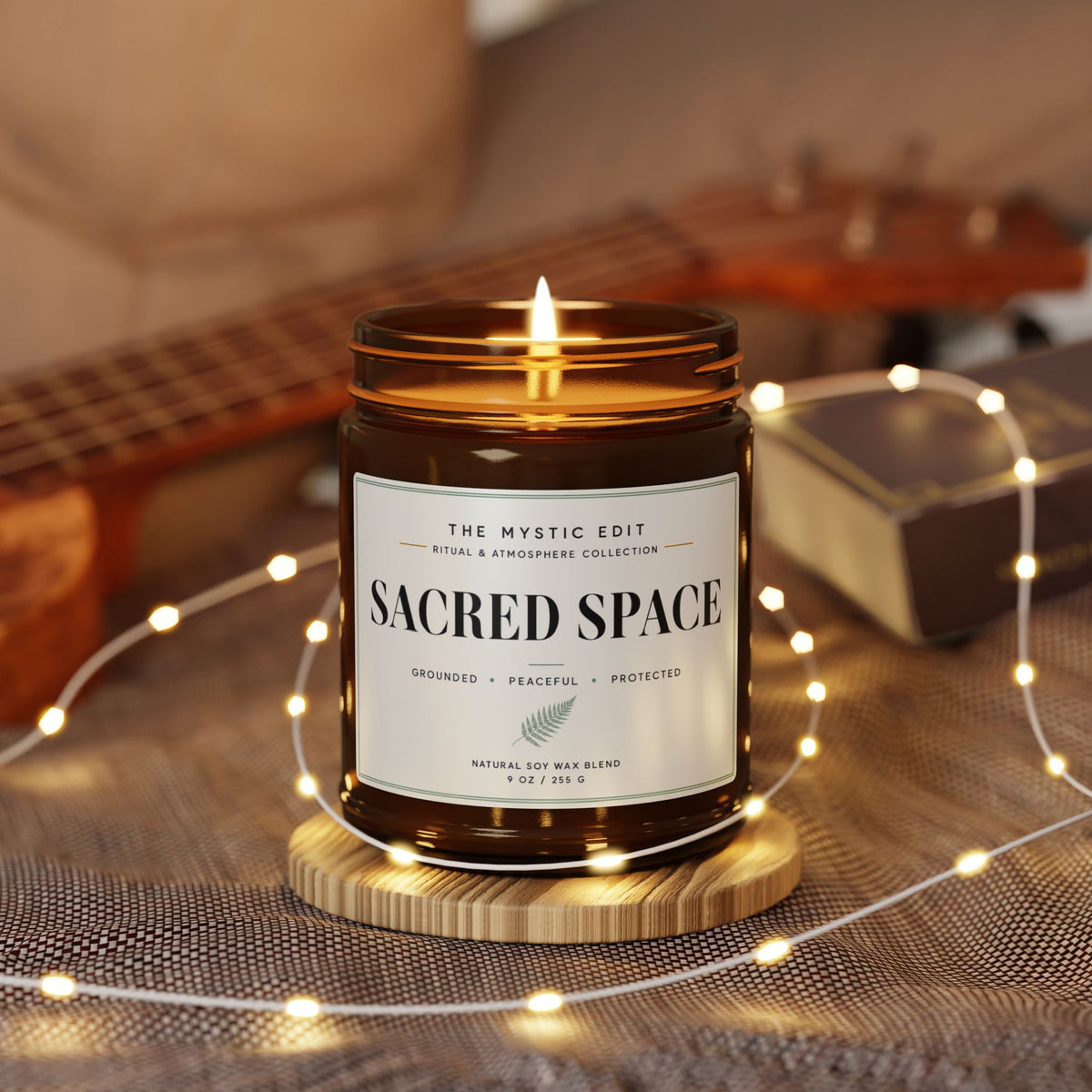 Sacred Space Scented Soy Candle — Amber Jar Aromatherapy Candle (Multiple Sizes)