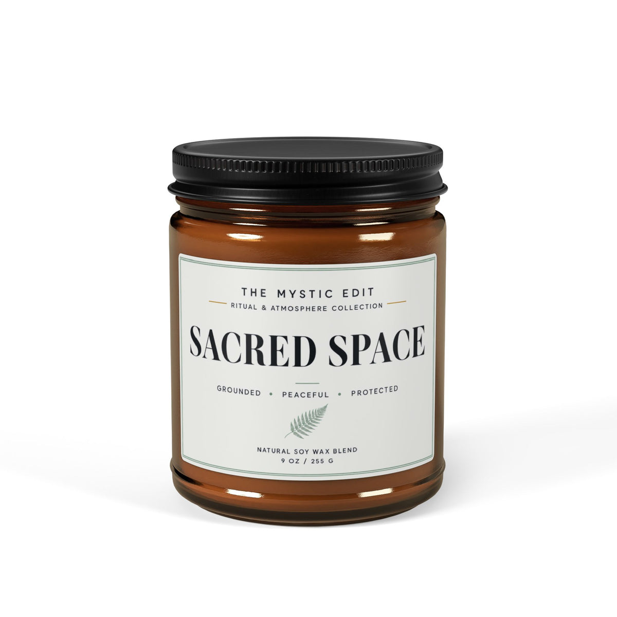 Sacred Space Scented Soy Candle — Amber Jar Aromatherapy Candle (Multiple Sizes)