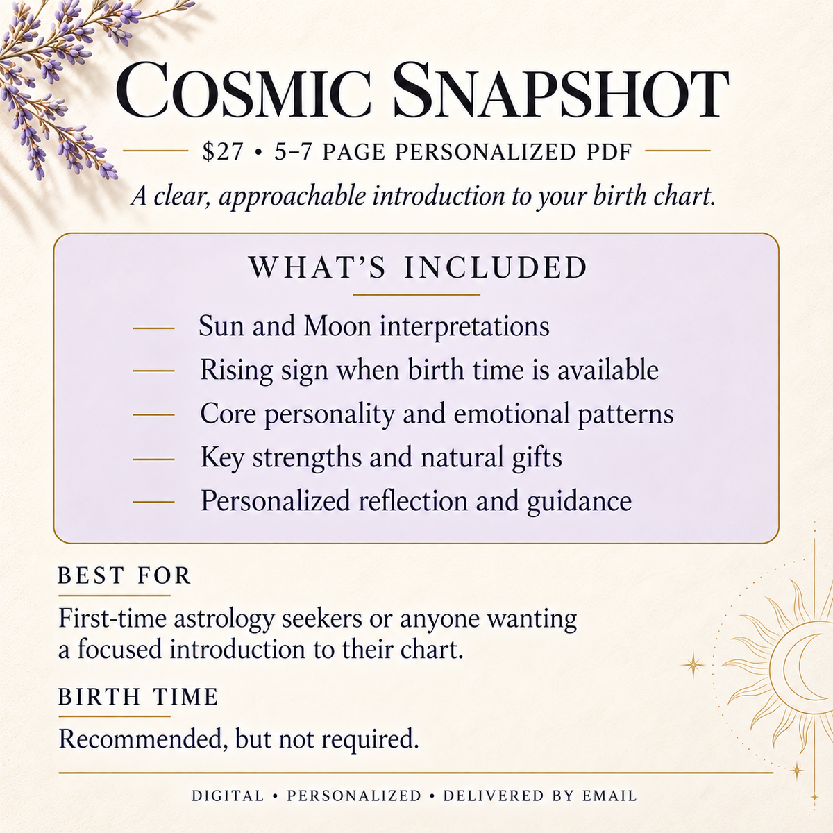 Personalized Birth Chart Reading